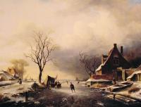 Leickert, Charles Henri Joseph - Winter Scene with Skaters